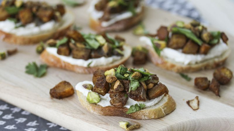 Roasted Squash Crostini with Whipped Goat Cheese