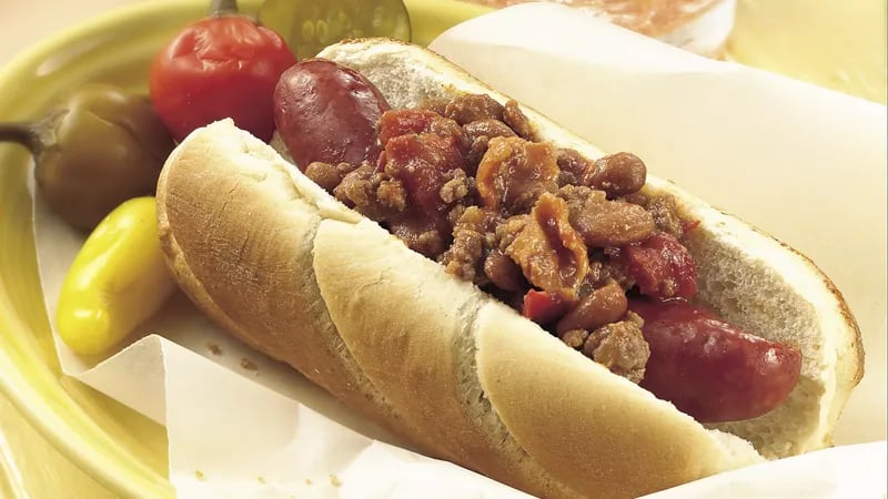 Slow-Cooker Roasted Tomato Coney Dog Topping