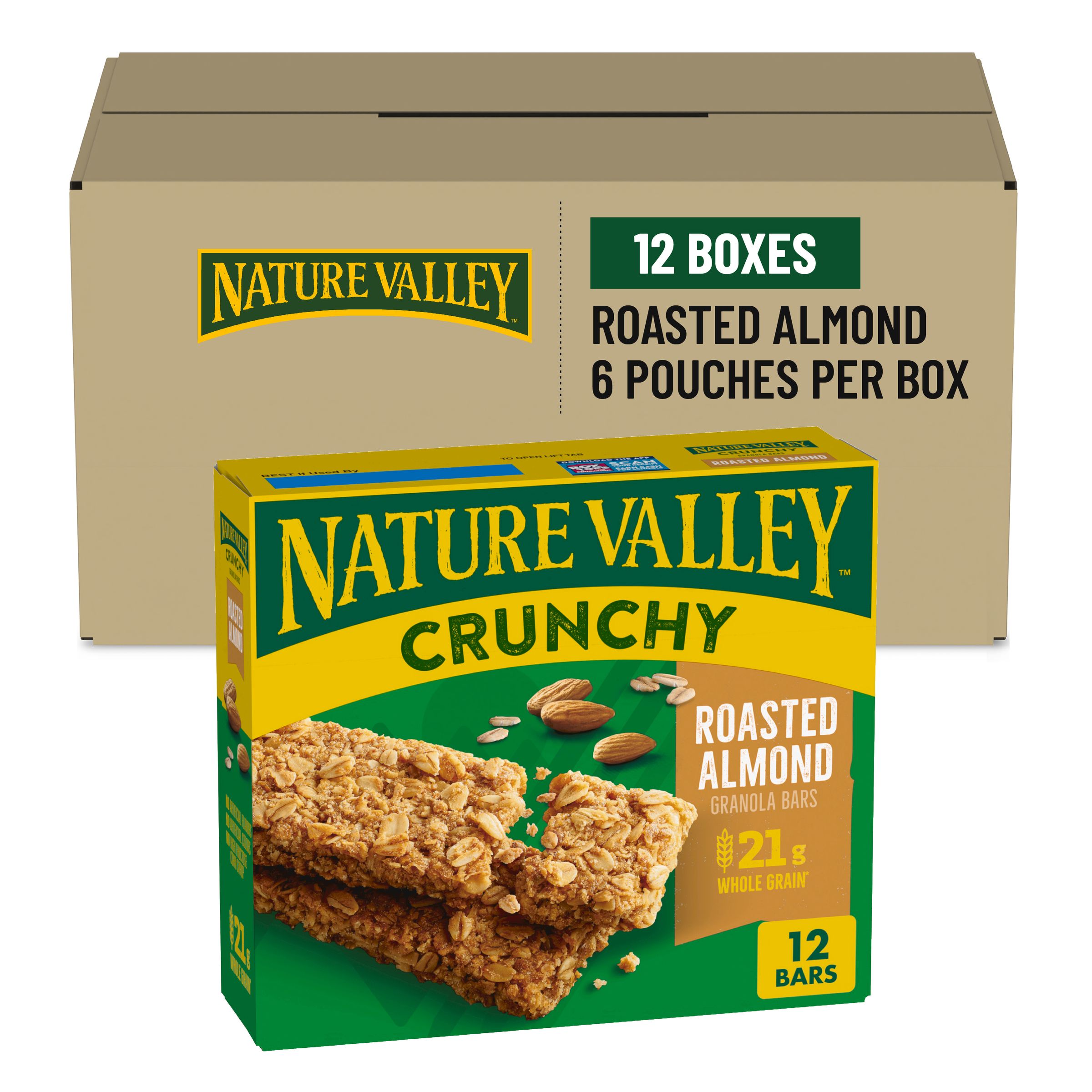  Case Optimized Hero Nature Valley(TM) Crunchy Granola Bars Roasted Almond (Double Bar) (6 ct) 1.49 oz