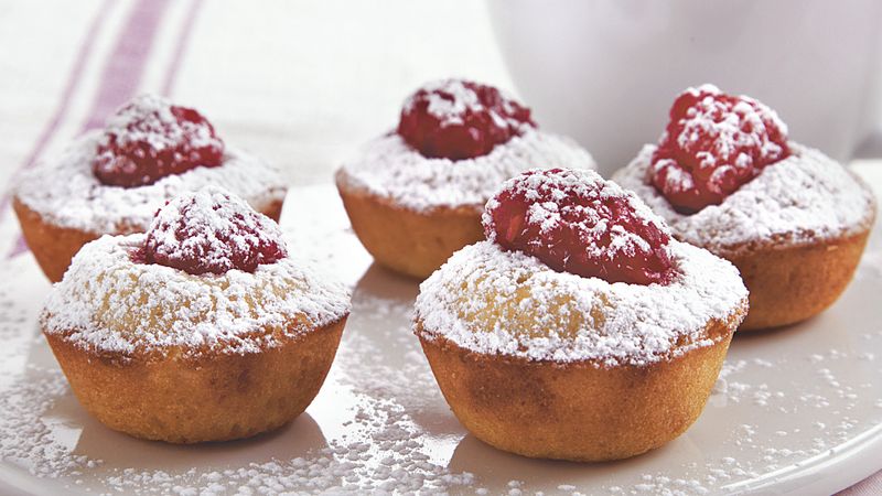 Raspberry Almond Baby Cakes