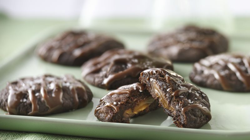 Salted Caramel-Stuffed Chocolate Truffle Cookies