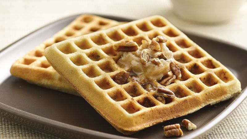 Pecan Cookie Waffles with Honey-Cinnamon Butter