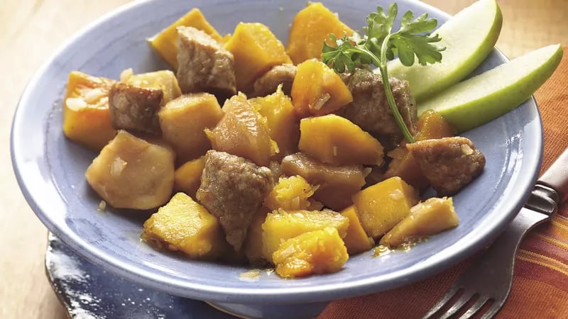 Slow-Cooker Pork Sausage and Squash