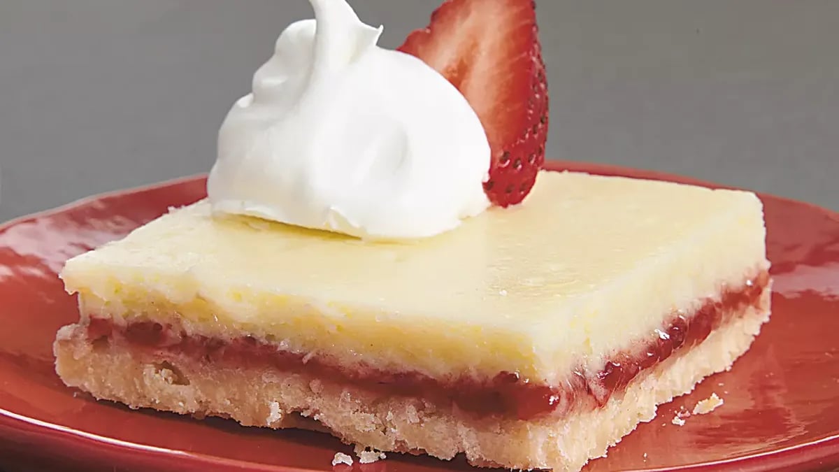 Strawberry Lemon Shortbread Bars