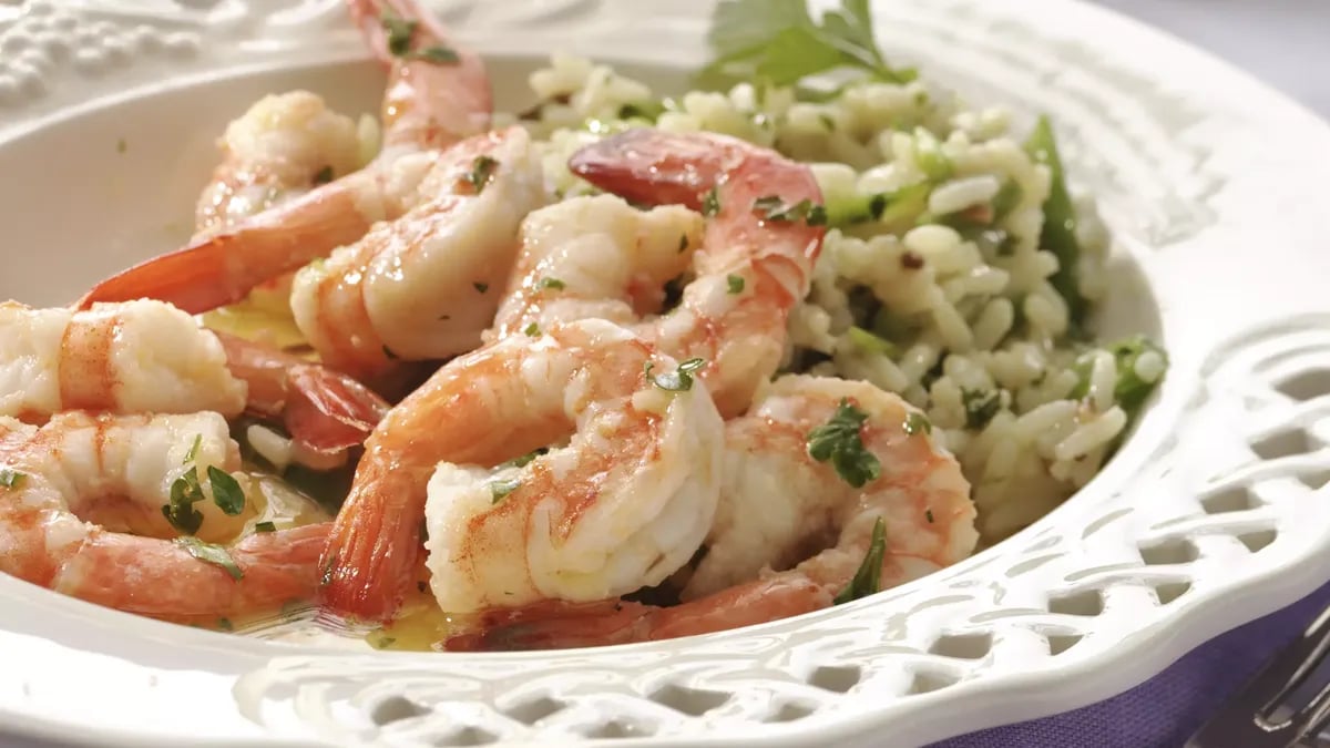 Shrimp Scampi with Rice