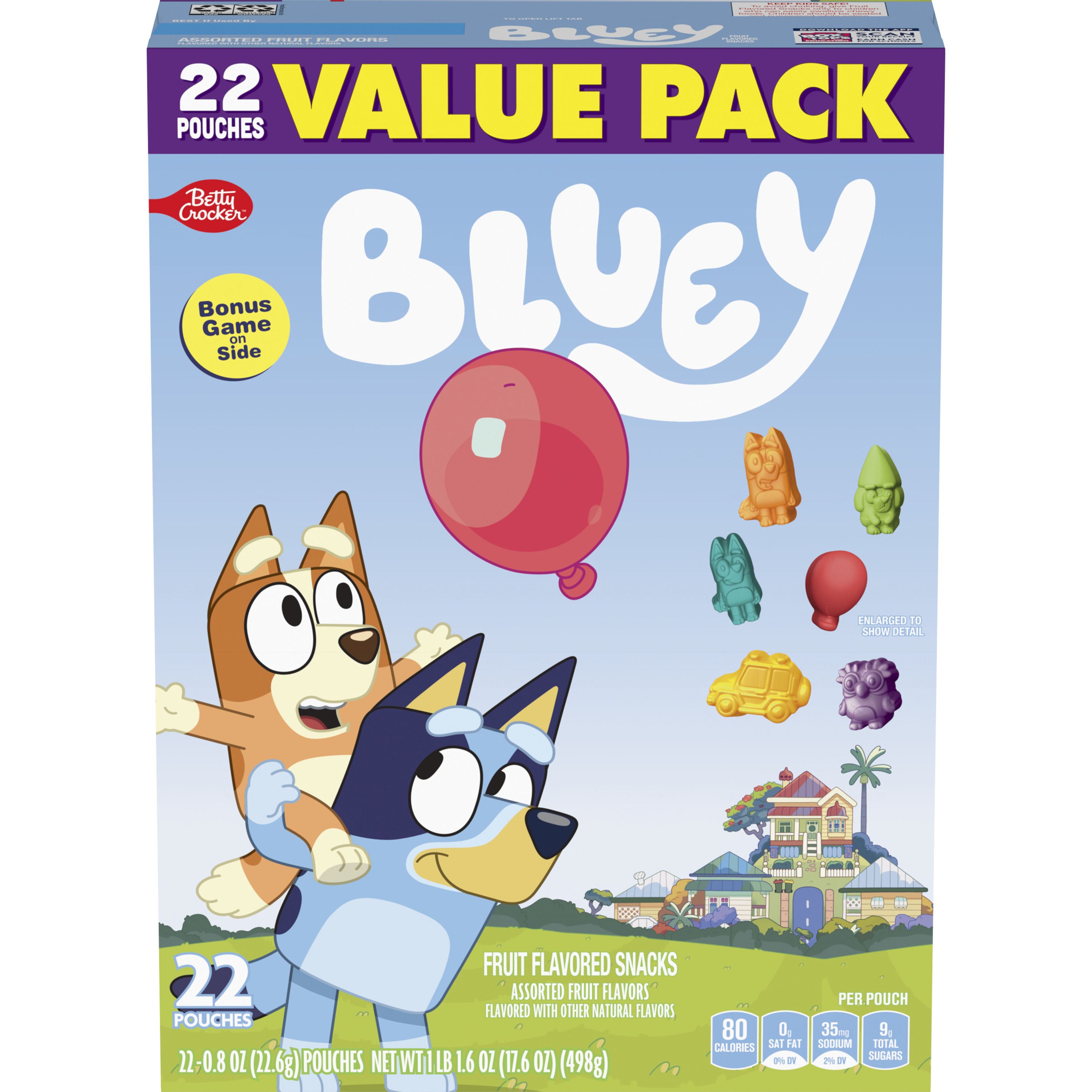 Bluey Fruit Flavored Snacks, Treat Pouches, Gluten Free, 22 ct - Front