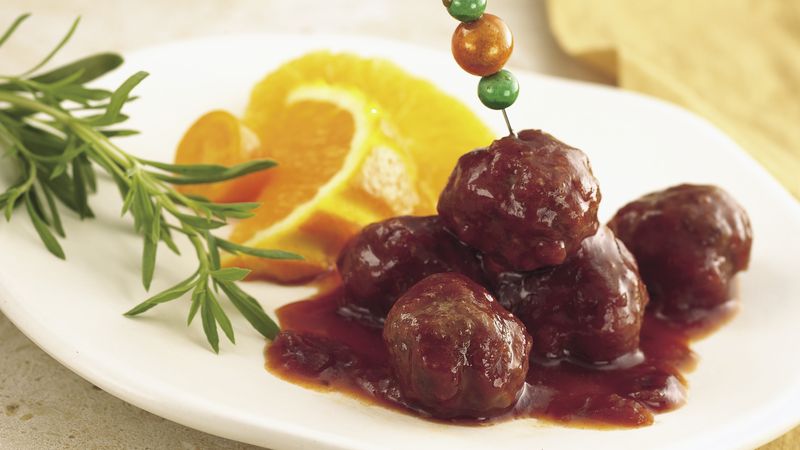 Easy Slow-Cooker Cranberry Barbecue Meatballs