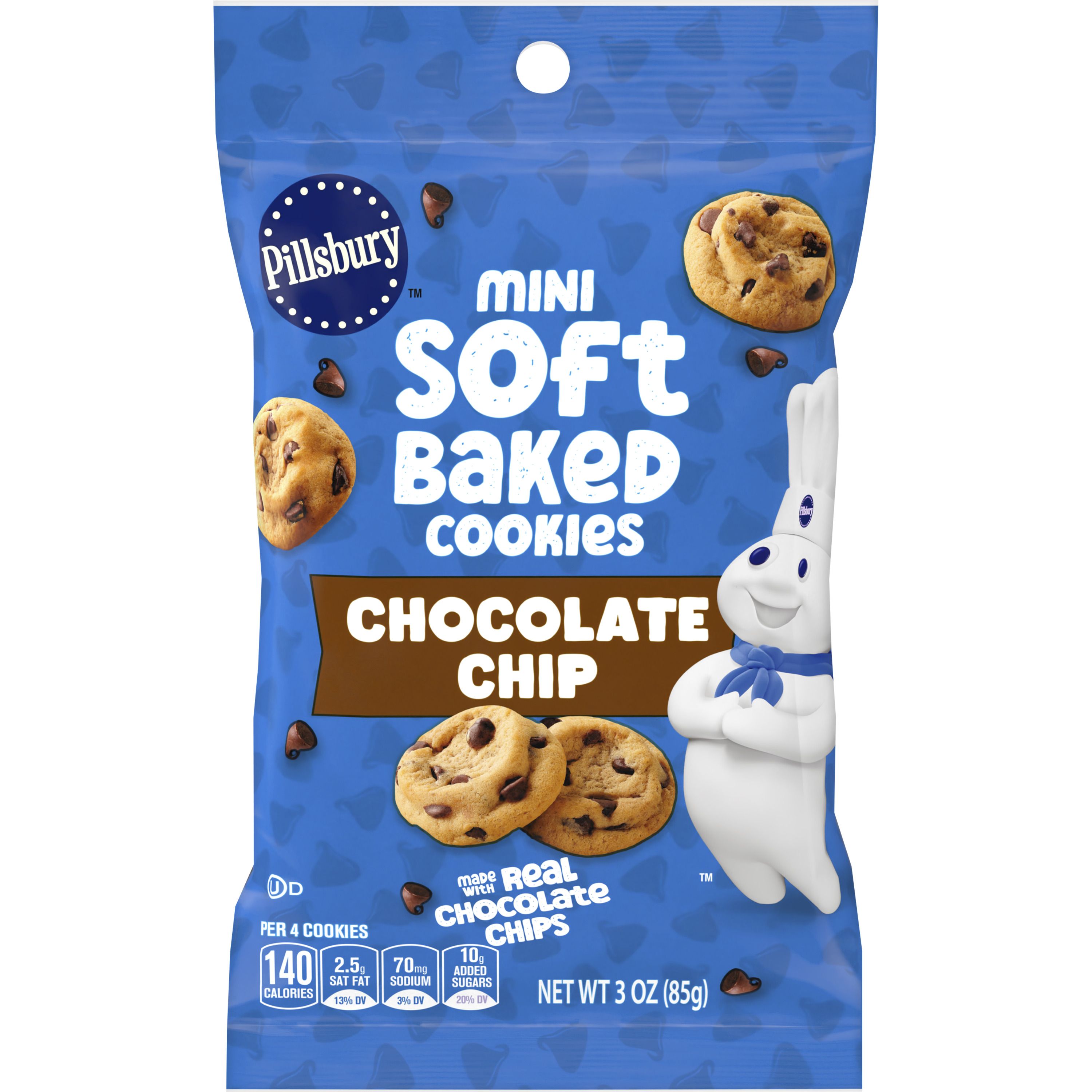 Pillsbury Mini Chocolate Chip Soft Baked Cookies, 3 oz - Front