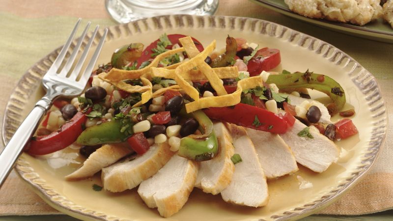Chicken with Black Bean and Corn Salsa