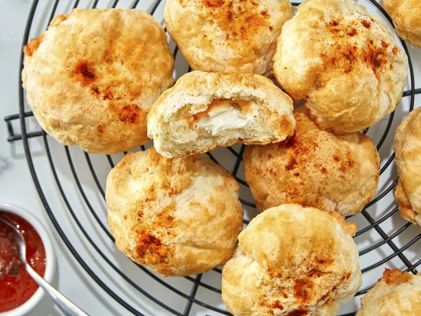 Cream Cheese and Pepper Jelly Biscuit Bombs