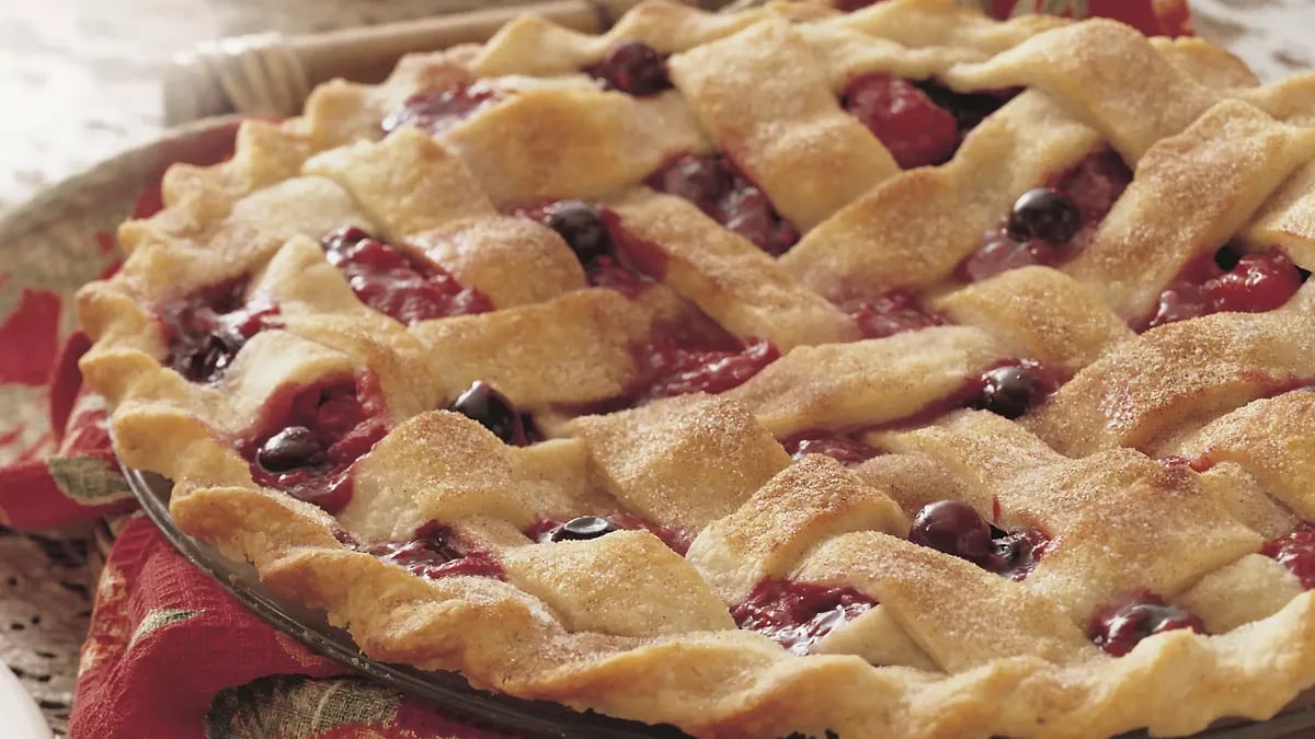 Blueberry Raspberry Lattice Pie