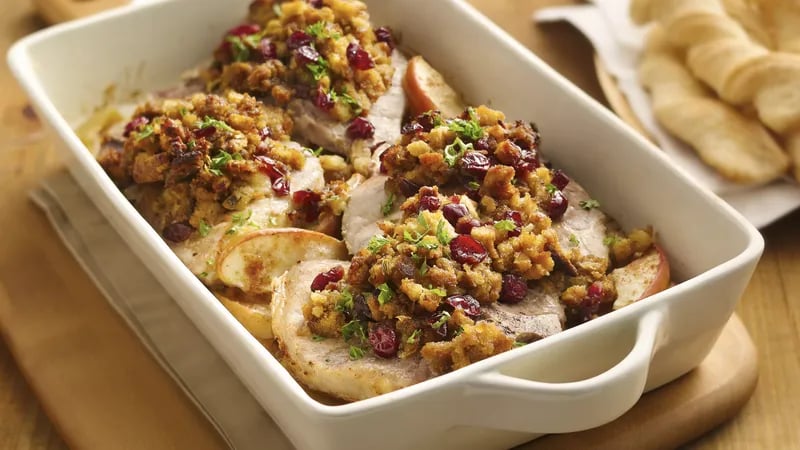 Pork Chops with Apples and Stuffing