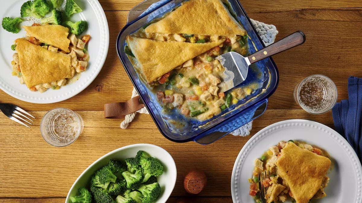 Chicken Pot Pie Crescent Bake for Two