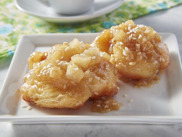 Miso Caramel and Pear Croissant Sticky Buns