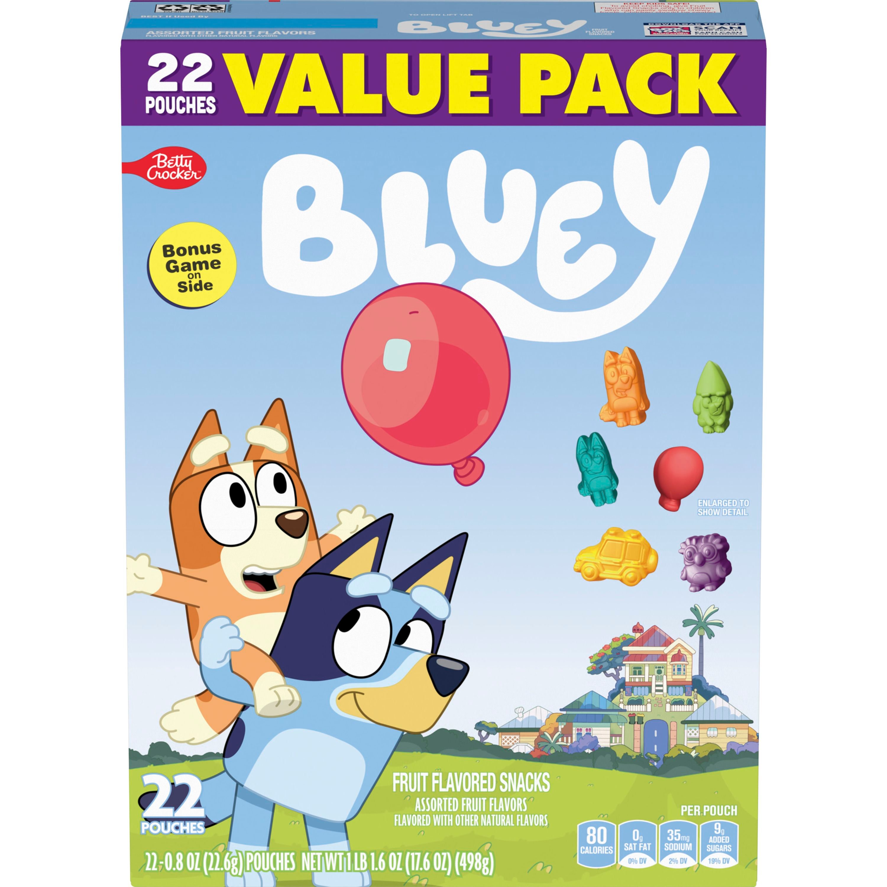 Bluey Fruit Flavored Snacks, Treat Pouches, Gluten Free Snack, Value Pack, 22 Ct, 17.6 oz - Front