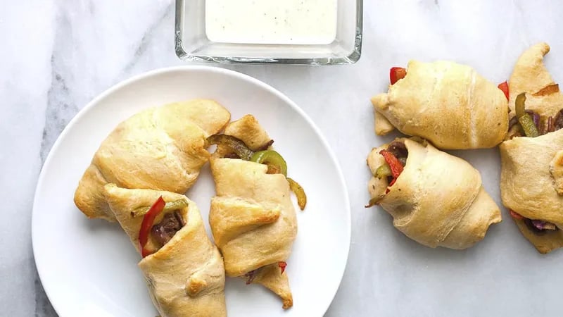 Cheesesteak Crescent Pockets