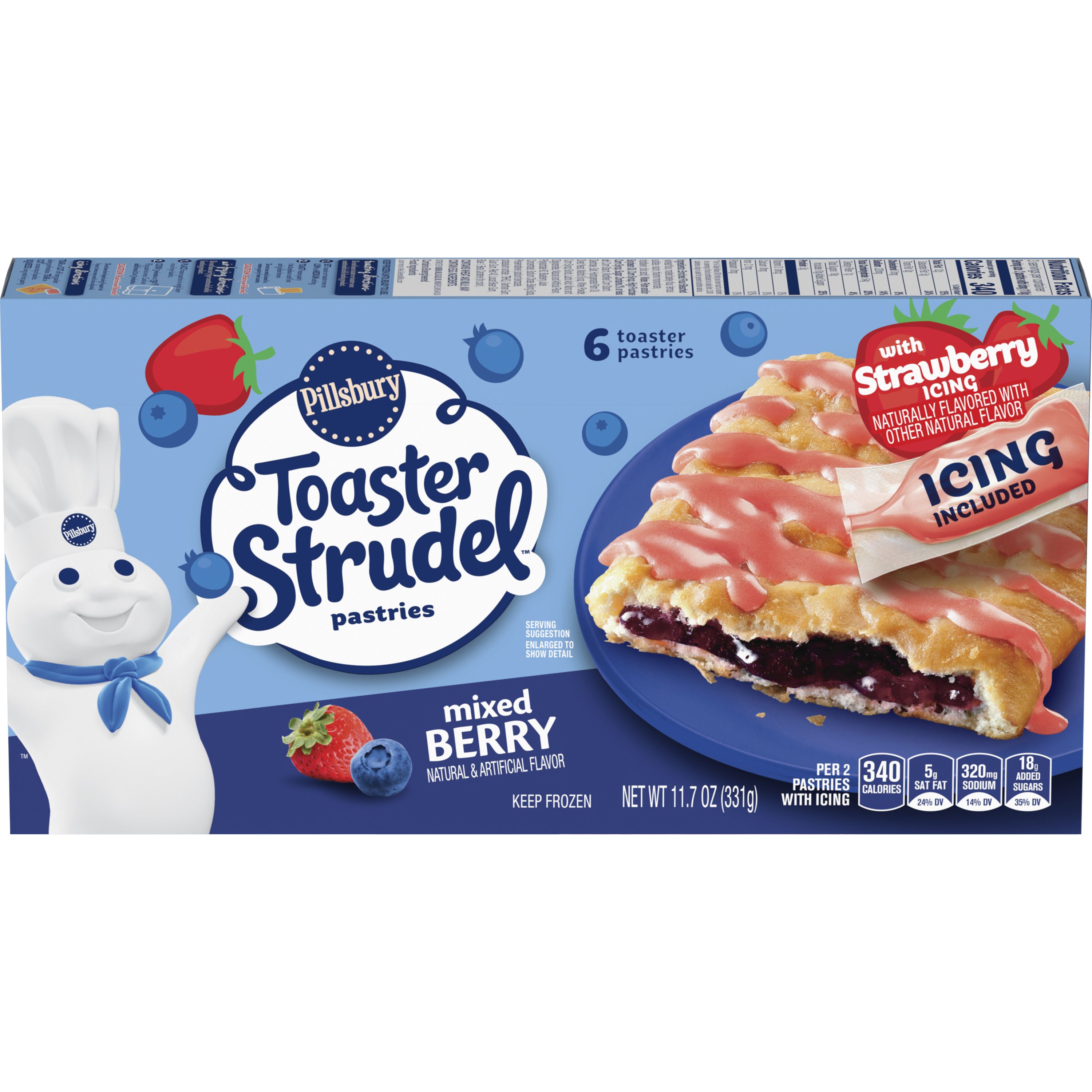 Pillsbury™ Toaster Strudel™ Limited Edition Mixed Berry with Strawberry Icing - Front