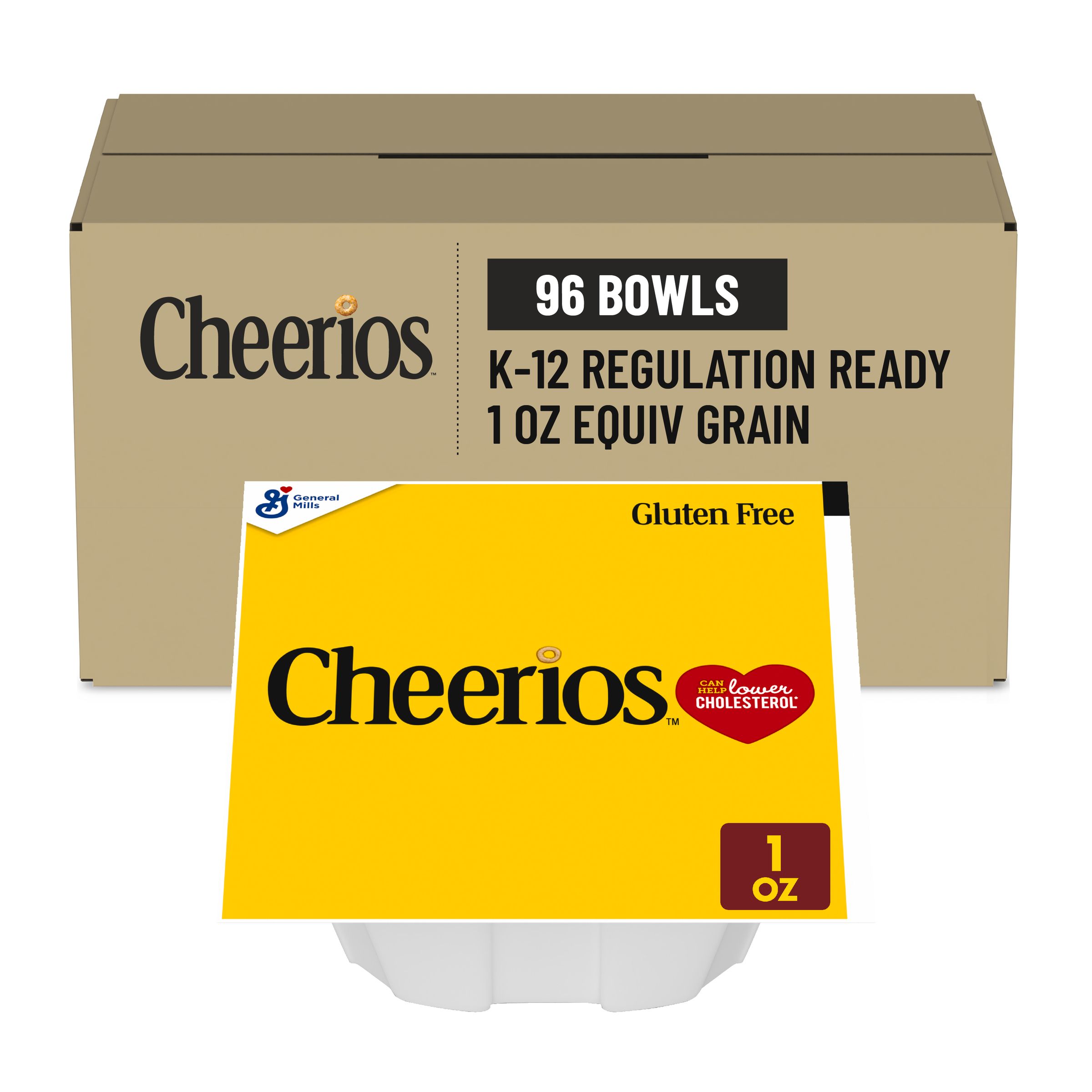  Case Optimized Hero Cheerios Gluten Free Cereal Single Serve Bowlpak 96/1 OZ