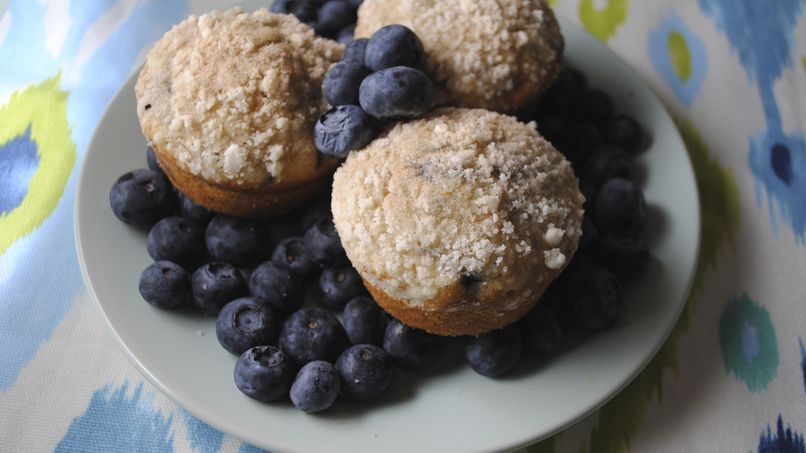 Whole Grain Blueberry Breakfast Muffins