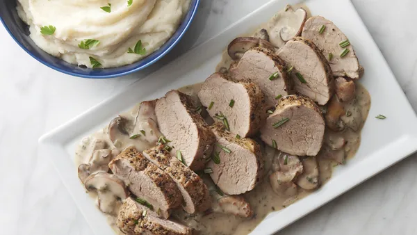 Slow-Cooker Pork Tenderloin with Bacon and Mushroom Gravy