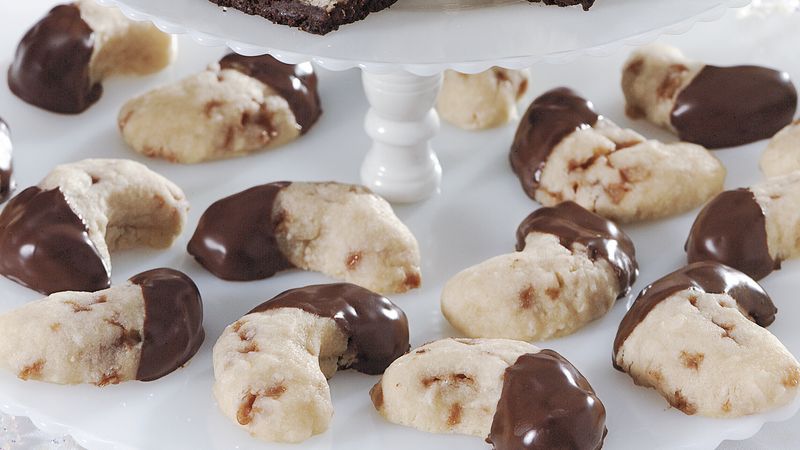 Chocolate-Dipped Almond-Toffee Moons