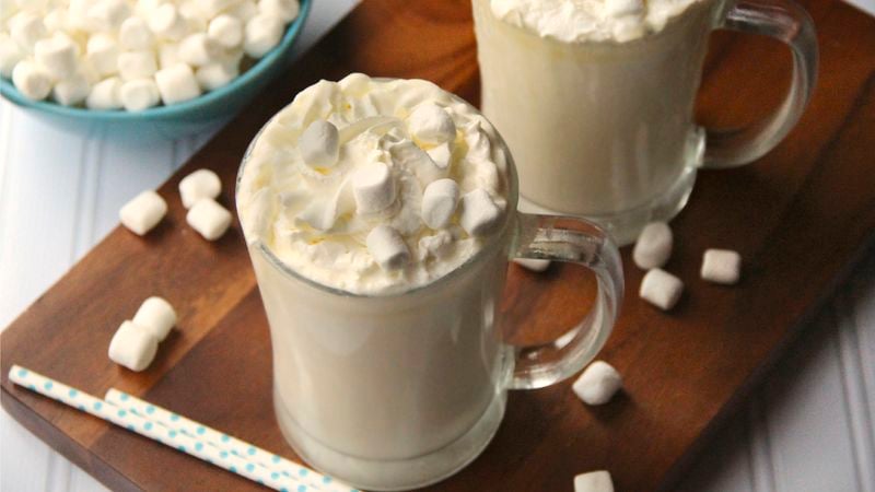 Slow Cooker White Christmas Hot Chocolate - The Magical Slow Cooker