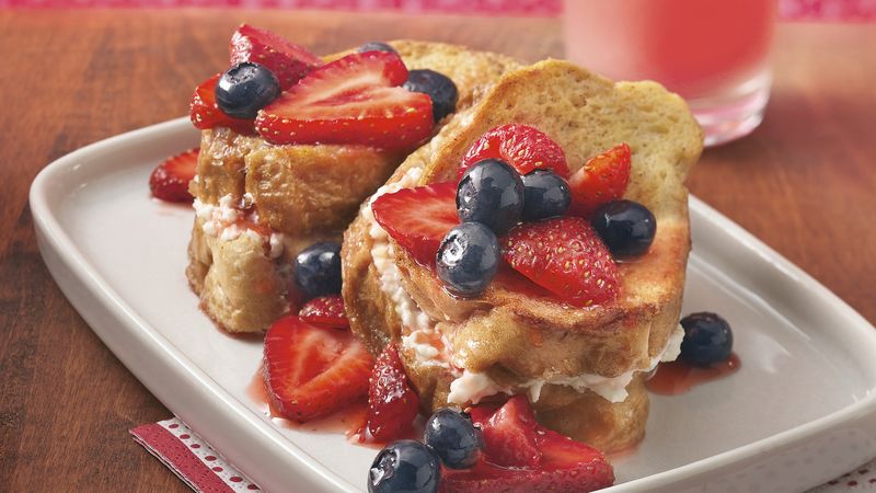 Cream Cheese French Toast Bake with Strawberry Topping