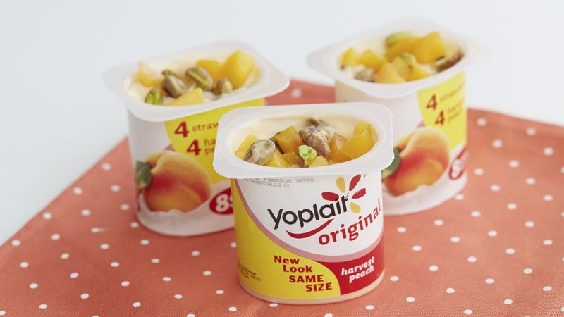 Peaches and Pistachios Yogurt Cup