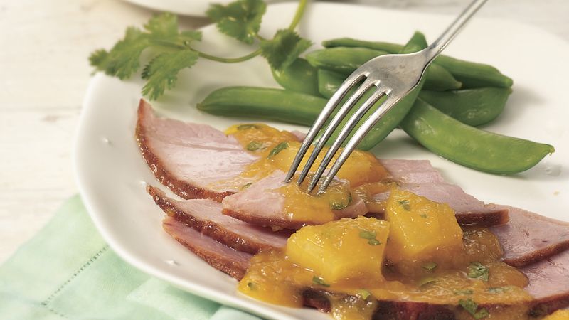 Slow-Cooker Ham with Tropical Fruit Sauce