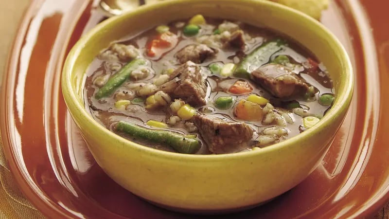 Slow-Cooker Beefy Vegetable-Barley Soup