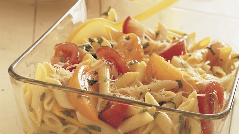 Penne Pasta and Fresh Tomatoes