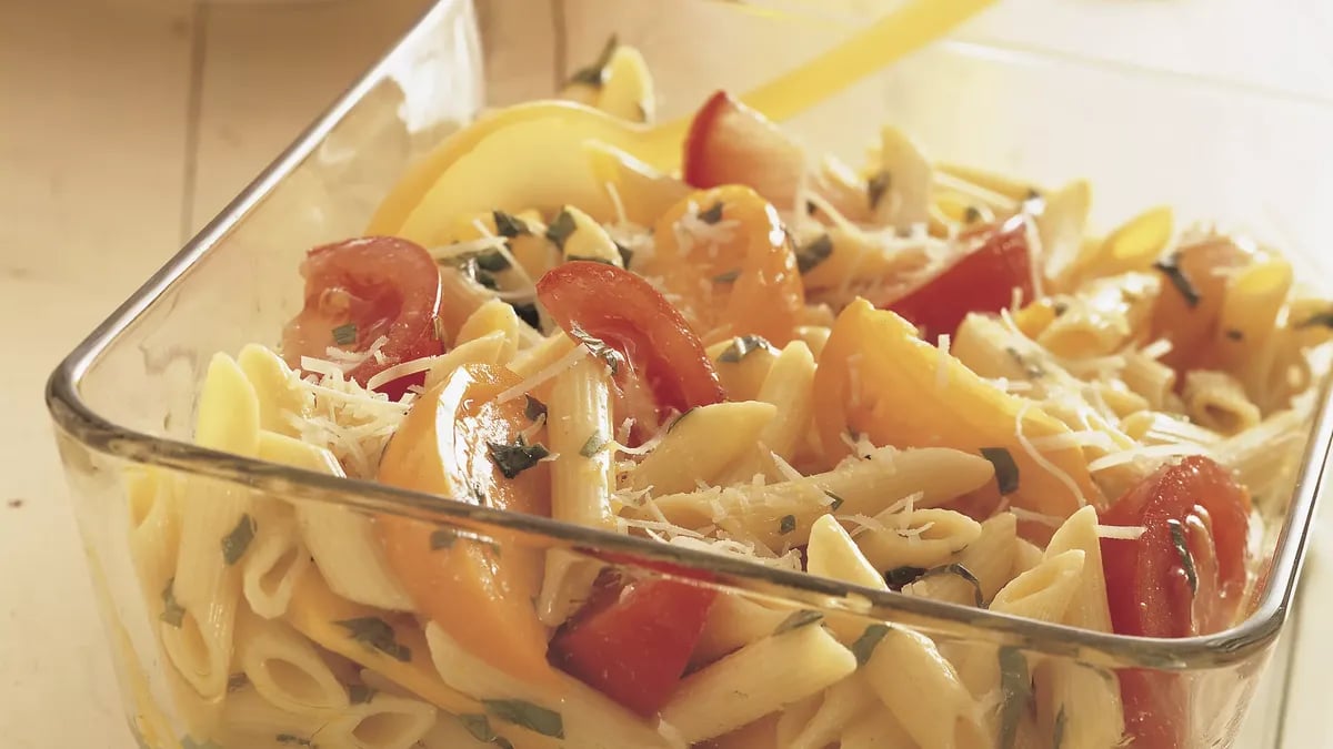 Penne Pasta and Fresh Tomatoes