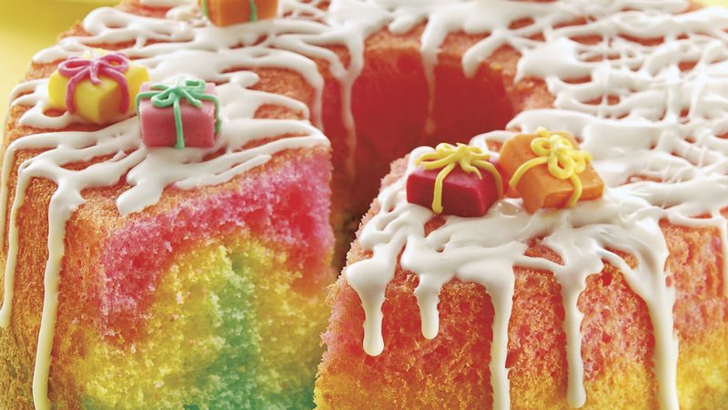 Rainbow Angel Cake 