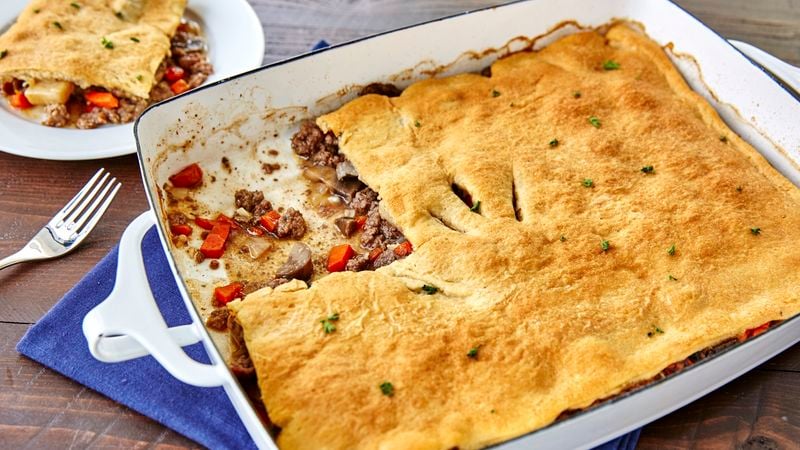 Crescent-Topped Beef Pot Pie