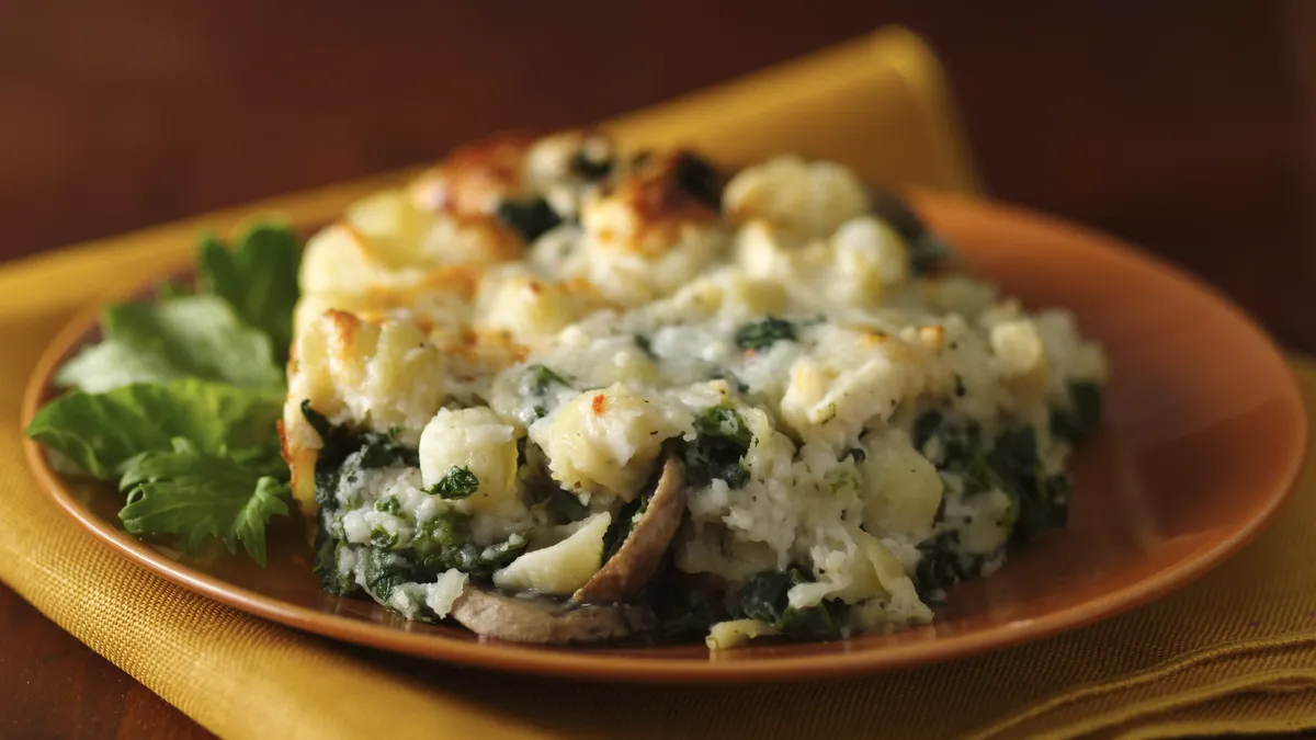 Three Cheese Spinach and Pasta Bake