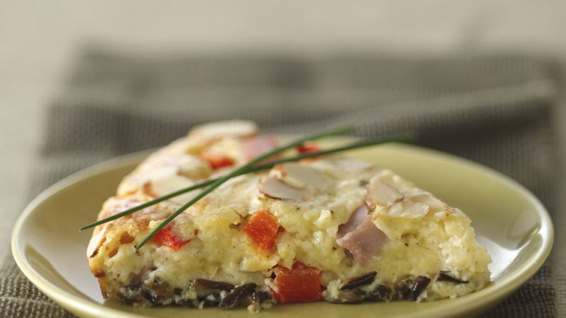 Impossibly Easy Country Dijon Wild Rice and Ham Pie