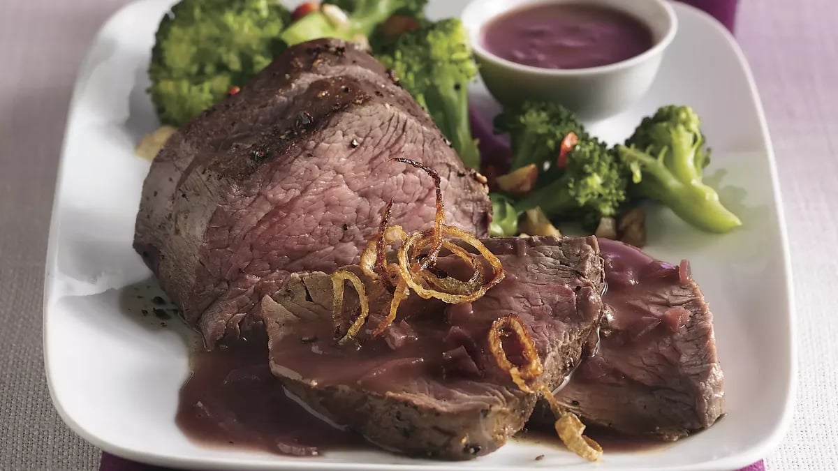 Beef Tenderloin with Red Wine Sauce