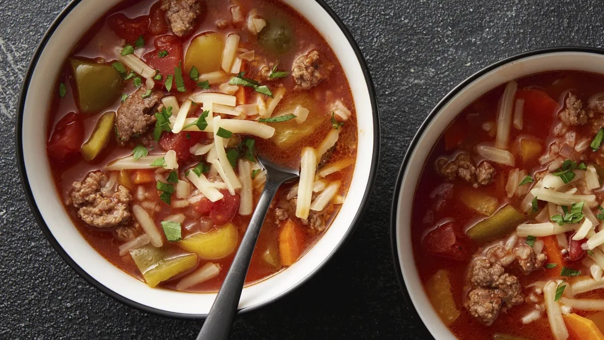 Slow-Cooker Beef Stuffed Pepper Soup