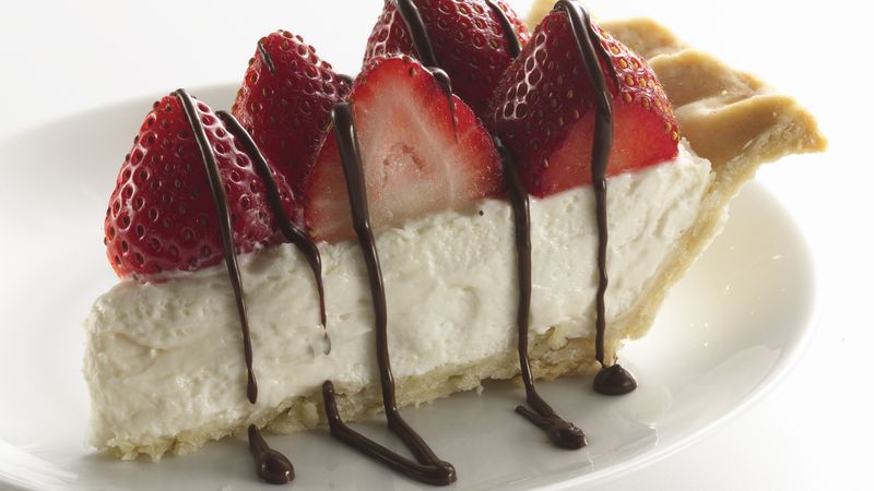 Skinny Strawberries and Cream Pie