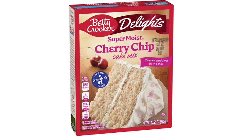 Betty Crocker Delights Super Moist Cherry Chip Cake Mix, 13.25 oz