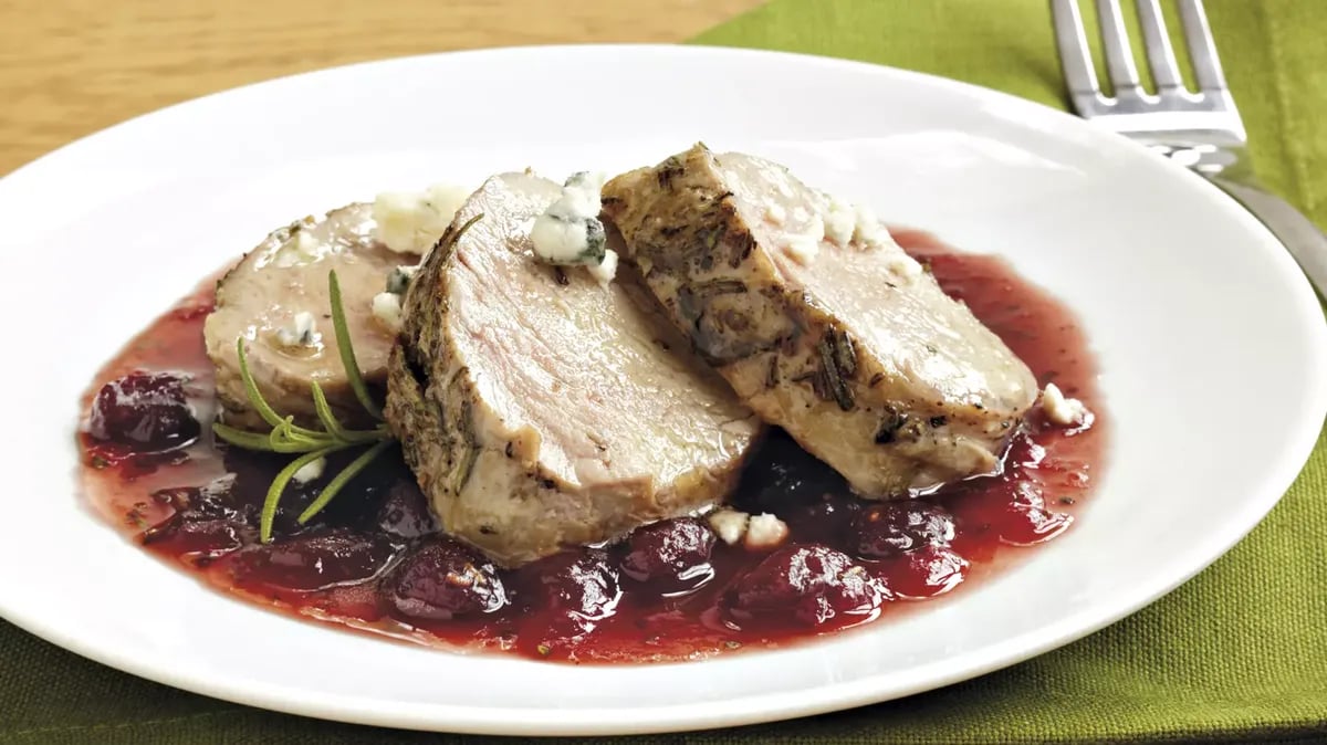 Pork with Cranberry-Port Sauce