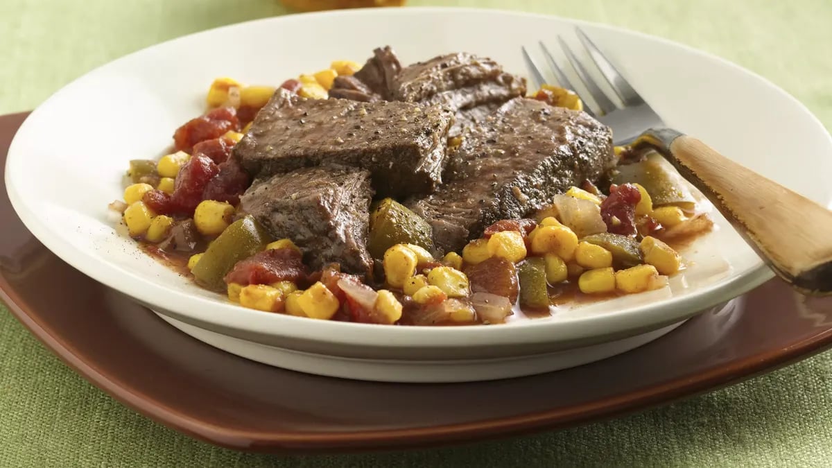 Slow-Cooker Cajun Pot Roast with Maque Choux