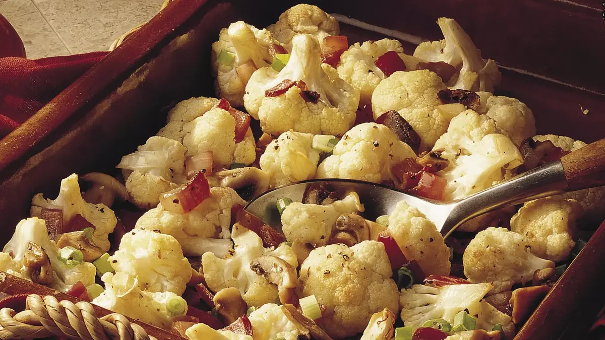 Baked Cauliflower and Mushrooms