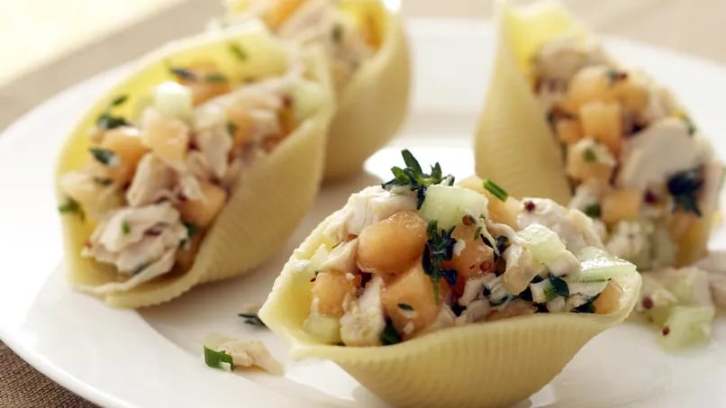 Chicken and Double-Melon Stuffed Shells