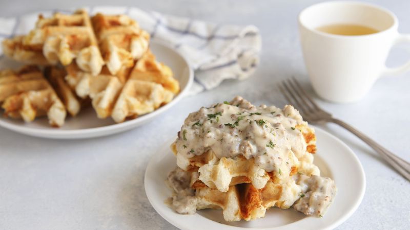 Waffle Biscuits and Gravy