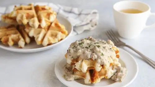 Waffle Biscuits and Gravy