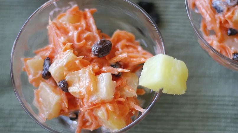 Pineapple and Carrot Salad with Raisins