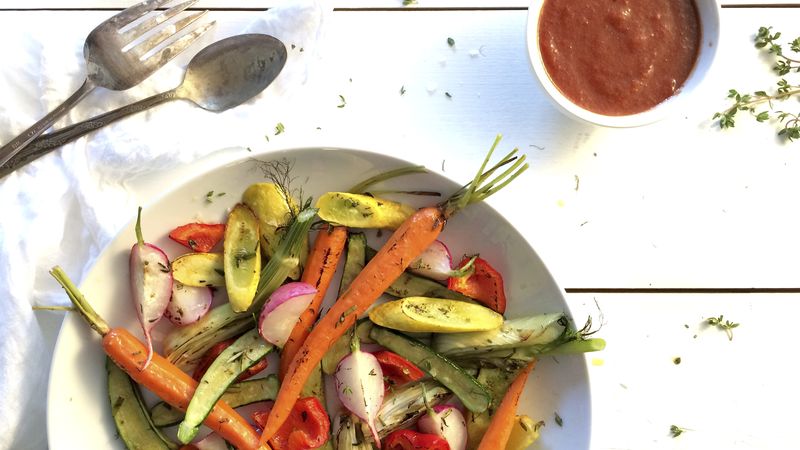 Roasted Vegetables with Fire Roasted Tomato Vinaigrette | Muir Glen