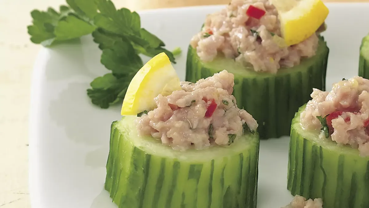 Ham Salad in Cucumber Cups