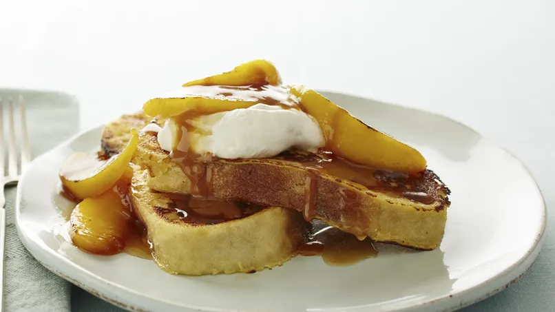 Tres Leches Torrijas with Peaches